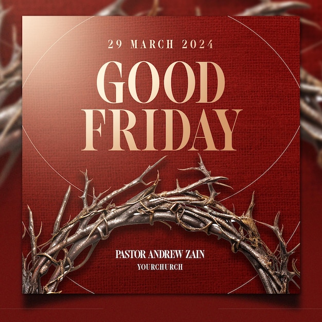 PSD good friday church event poster