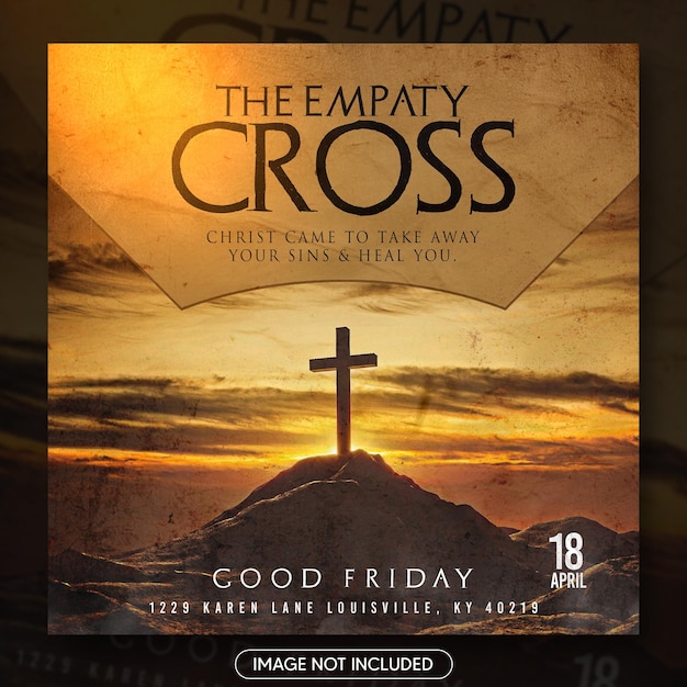 good friday church flyer invitation social media flyer post or web banner template
