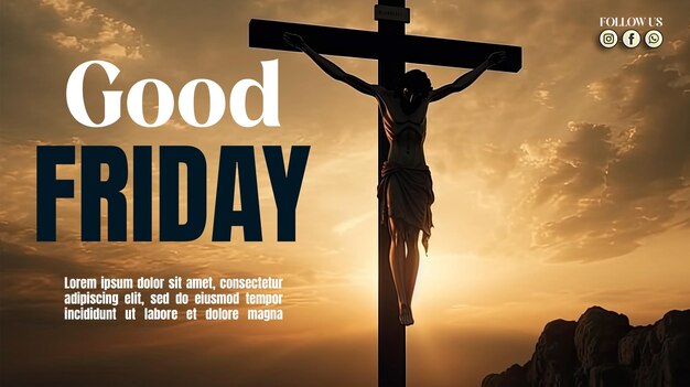 PSD good friday illustration