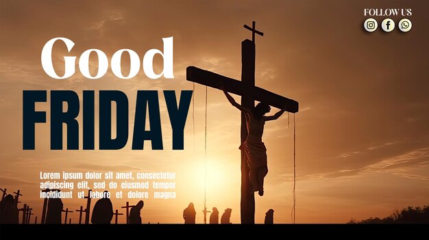 PSD good friday illustration