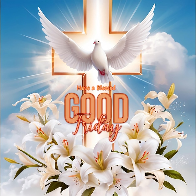 PSD good friday peace holy event banner design template