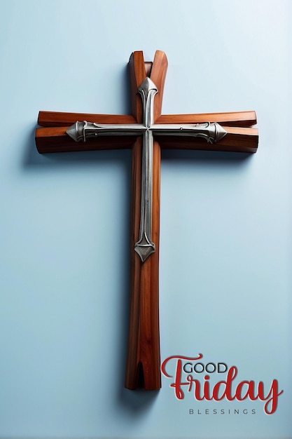 PSD Образец плаката на хорошую пятницу, разработанный христианским праздником с крестом