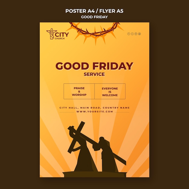 PSD good friday poster template
