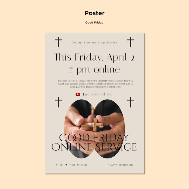 PSD good friday poster template