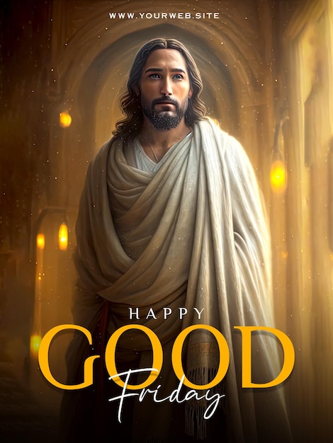 Good friday poster with jesus christ background