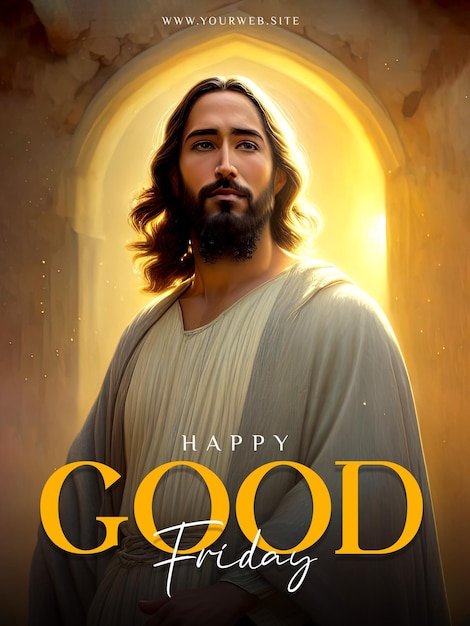 Good friday poster with jesus christ background