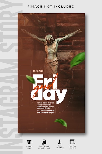 PSD good friday social media instagram story template design