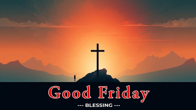 PSD good friday special greeting card with a psd background