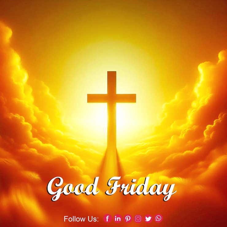 PSD good friday with cross and crucifixion of jesus christ social media post