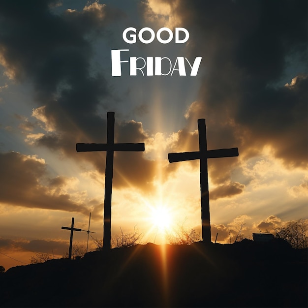 PSD good friday with jesus christ crucifixion cross