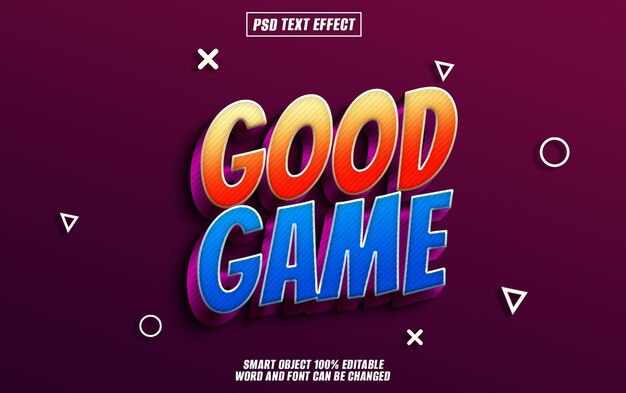 good game text effect font editable typography 3d text