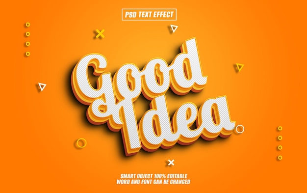 good idea text effect font editable typography 3d text
