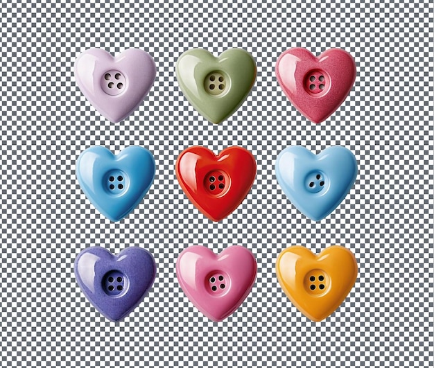 Good Looking Buttons heart cards isolated on transparent background