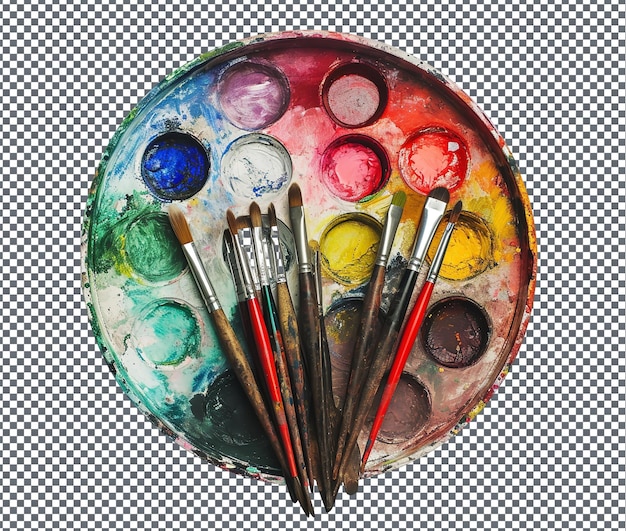 PSD good looking carnival themed watercolor palette isolated on transparent background