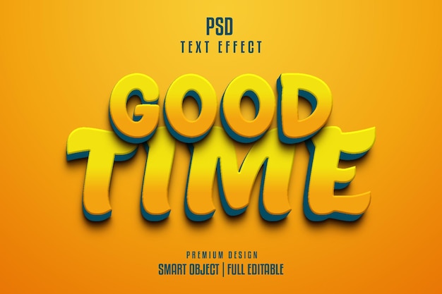 PSD good time 3d text effect