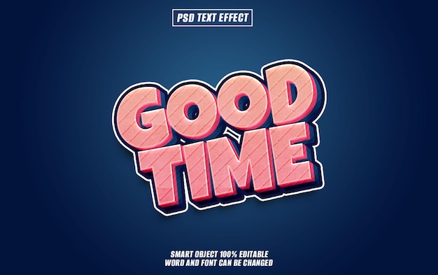 good time text effect font editable typography 3d text