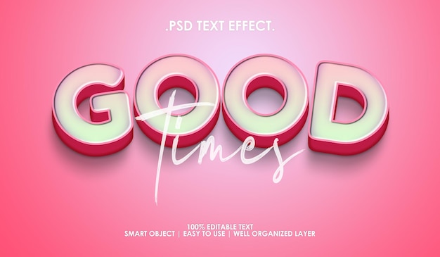 Good times 3d text style effect editable