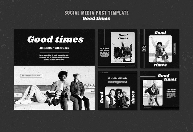 PSD good times social media post template