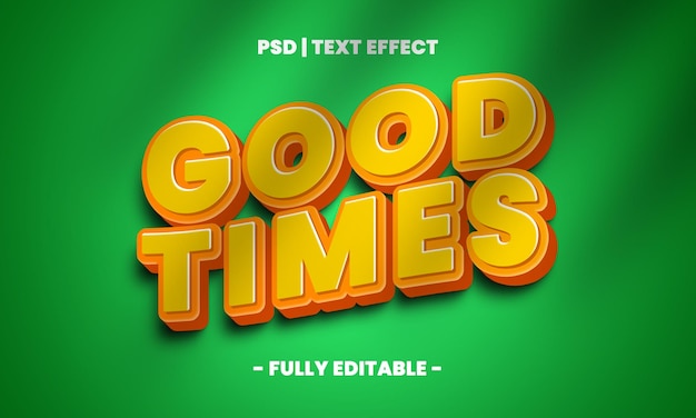 PSD good times text effect template 3d