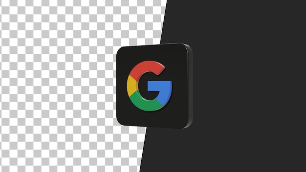 Google 3d vierkant zwart logo icoon.