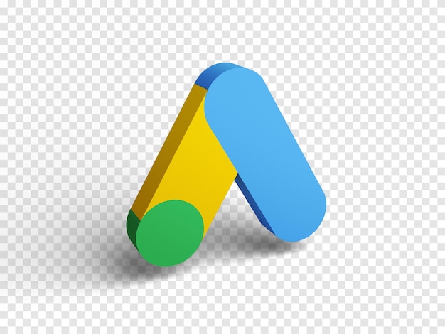 Rendering 3d del logo dell'annuncio di google