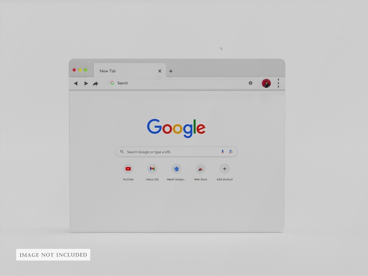 PSD google bar browser template mockup