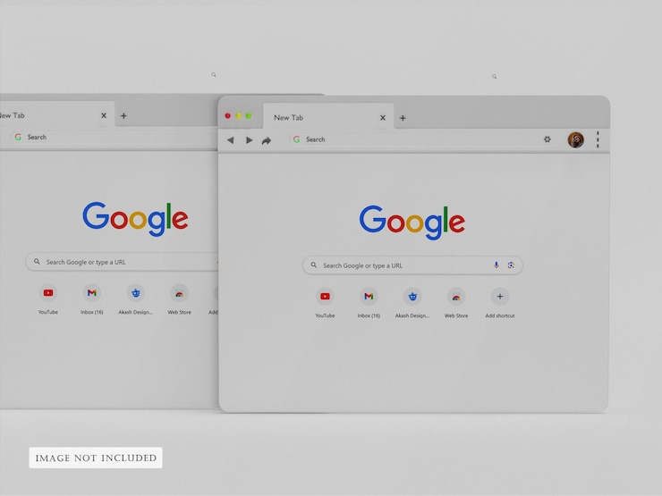 PSD google bar browser template mockup