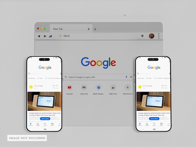 Google bar browser template mockup