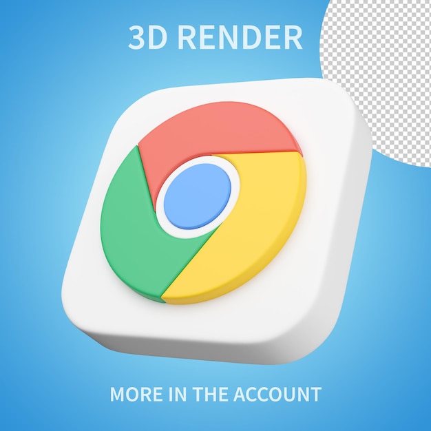 PSD google chrome icon 3d render