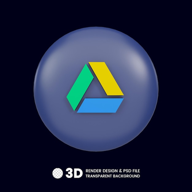 Google ドライブの 3D レンダリング アイコン