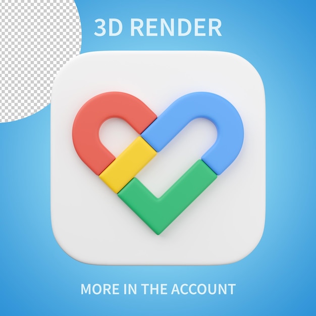 Google fit icon 3d render