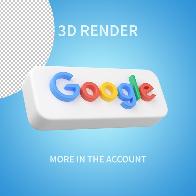 투명한 배경에서 Google 아이콘 3d 렌더링