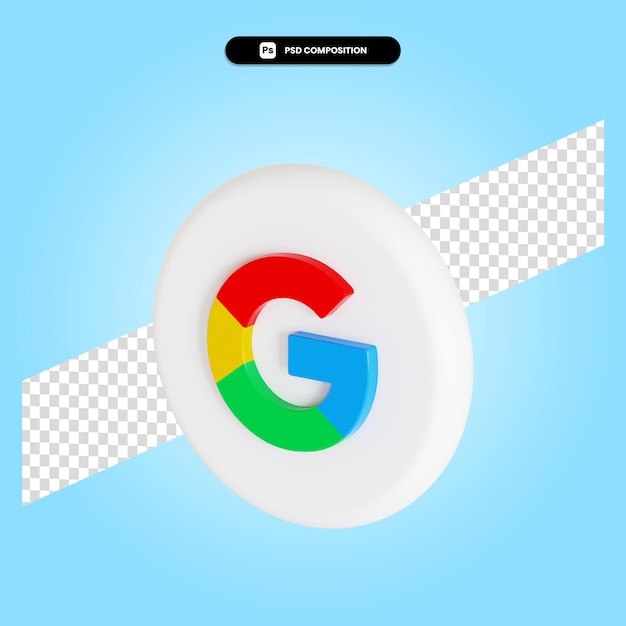 L'applicazione 3d del logo di google rende l'illustrazione isolata