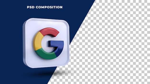 Google Logo Button Icon 3d Rendering Isolated