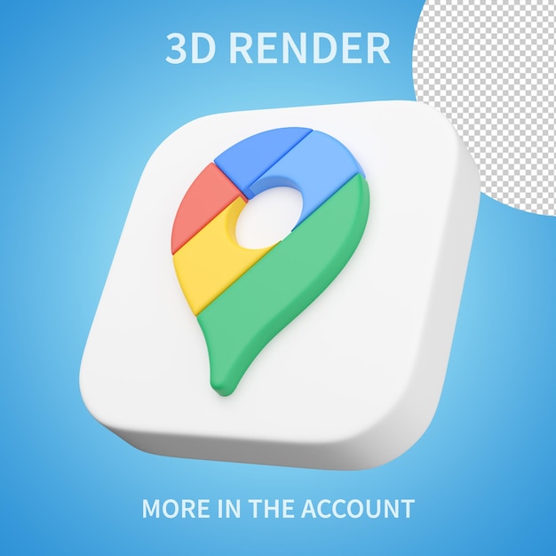 Google maps icon 3d render