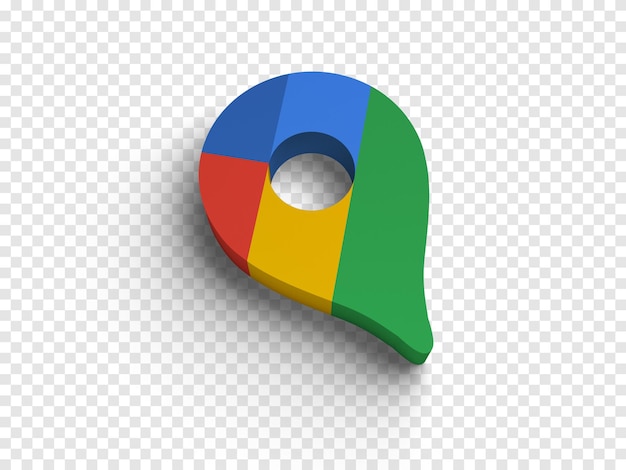 グーグルマップロゴ3Dレンダリング
