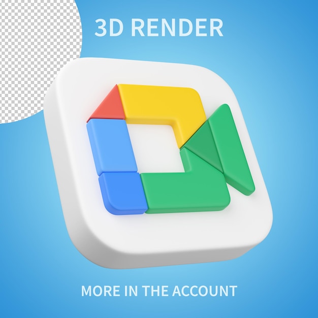 Google meet icon 3d render