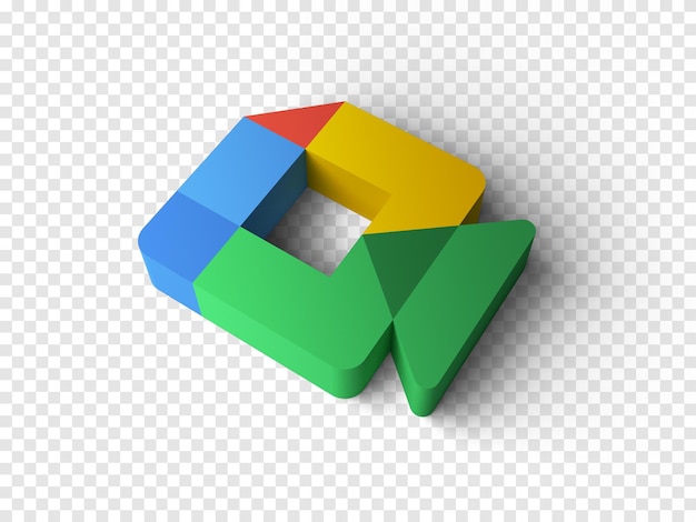 GoogleMeetロゴの3Dレンダリング
