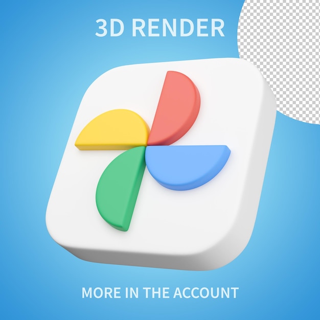 Google photos icon 3d render