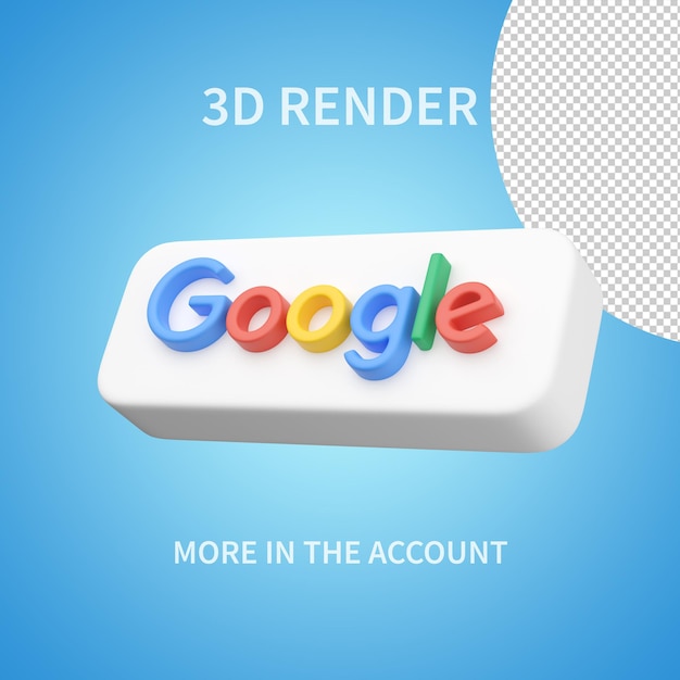 Google-pictogram 3d render op een transparante achtergrond