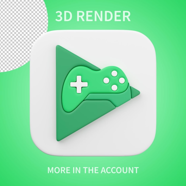 Google play games icon 3d render