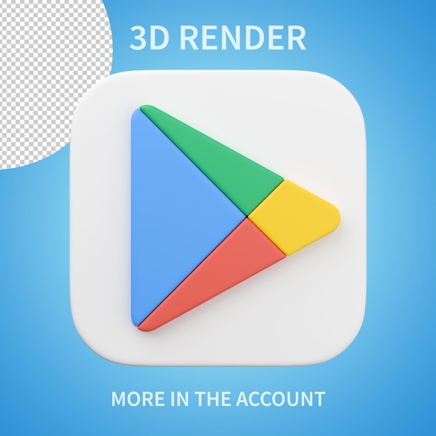 PSD google play icona rendering 3d