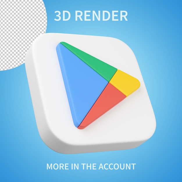 PSD google play icona rendering 3d