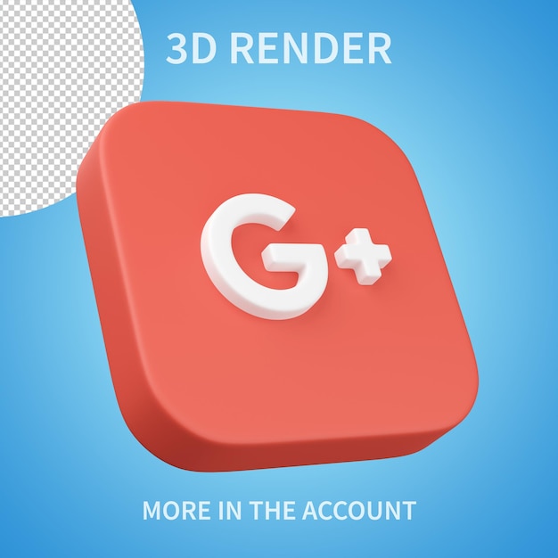 Google plus icona rendering 3d