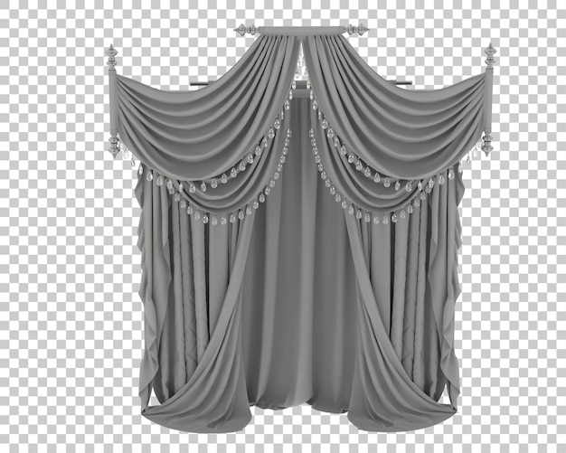Gordijnen geïsoleerd op een doorzichtige achtergrond 3D-rendering illustratie
