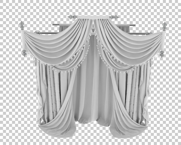Gordijnen geïsoleerd op een doorzichtige achtergrond 3D-rendering illustratie