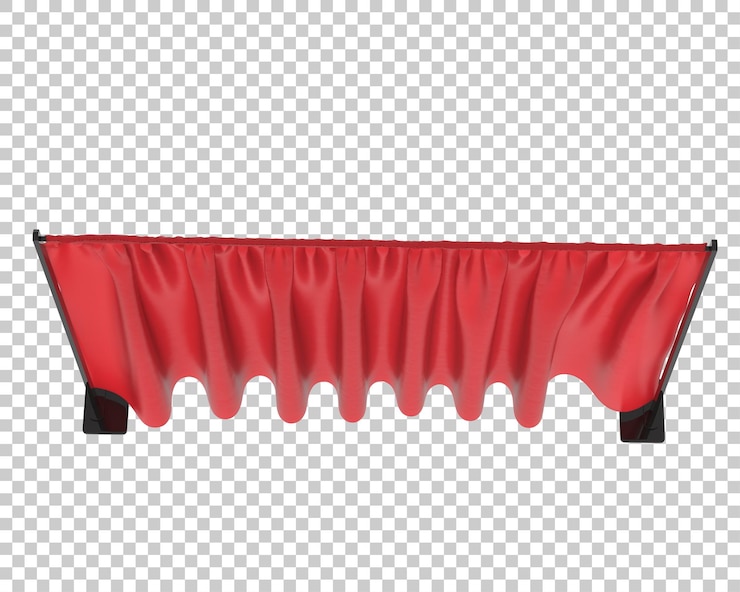 PSD gordijngebeurtenisverdeler op transparante achtergrond 3d teruggevende illustratie