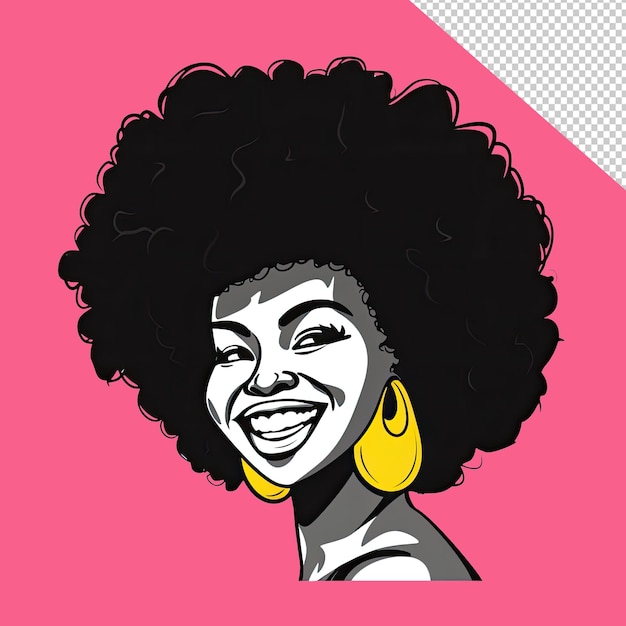 PSD gorgeous afro girl character design for your project