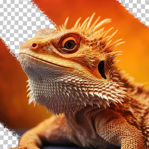 PSD gorgeous bearded dragon crawling transparent background