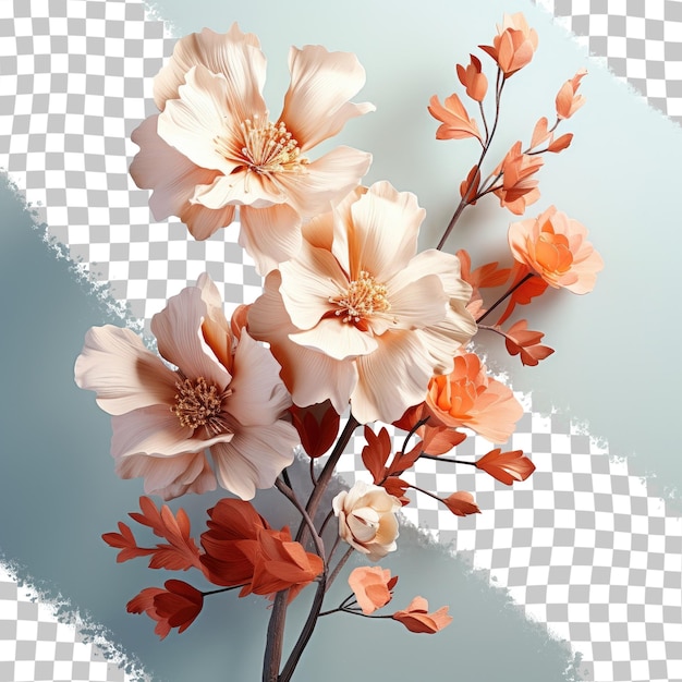 PSD gorgeous blossoms against a transparent background